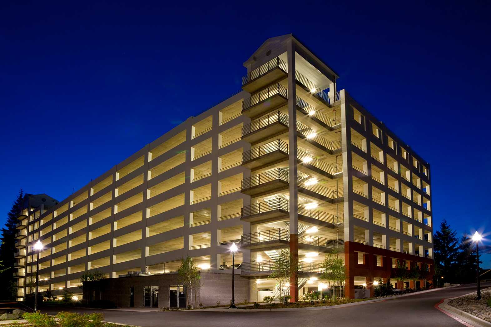 Navy BEQ Garage at night